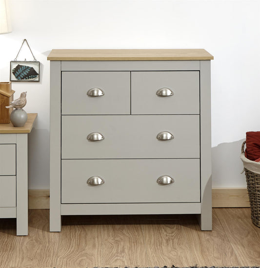 LANCASTER 2+2 DRAWER CHEST - GREY