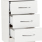 NEVADA 3-DRAWER BEDSIDE TABLE - WHITE