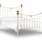 VICTORIA METAL BED - 4FT6" DOUBLE - STONE WHITE & BRASS