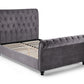 VALENTINO VELVET BED - 6FT SUPER KING SIZE - GREY