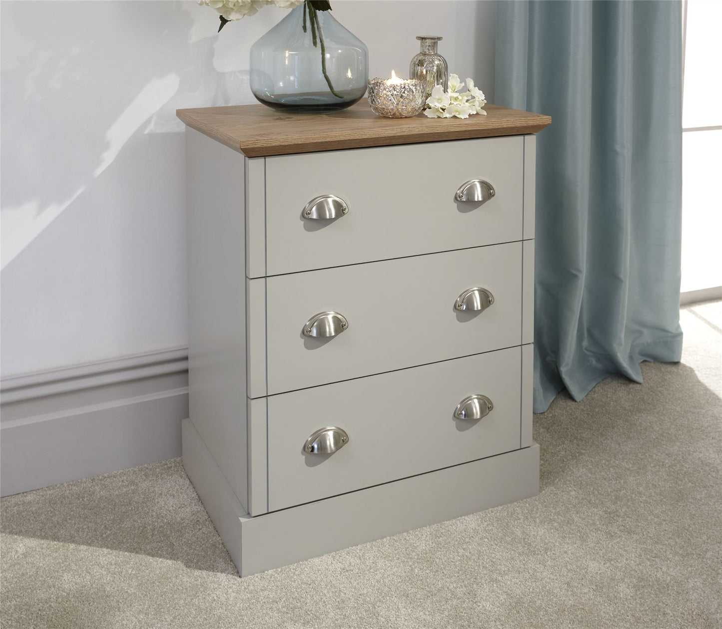 KENDAL 3 DRAWER CHEST - GREY