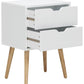 PAIR OF NYBORG 2-DRAWER BEDSIDE TABLES - WHITE