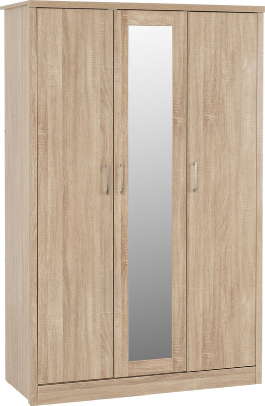 LISBON 3 DOOR WARDROBE - LIGHT OAK