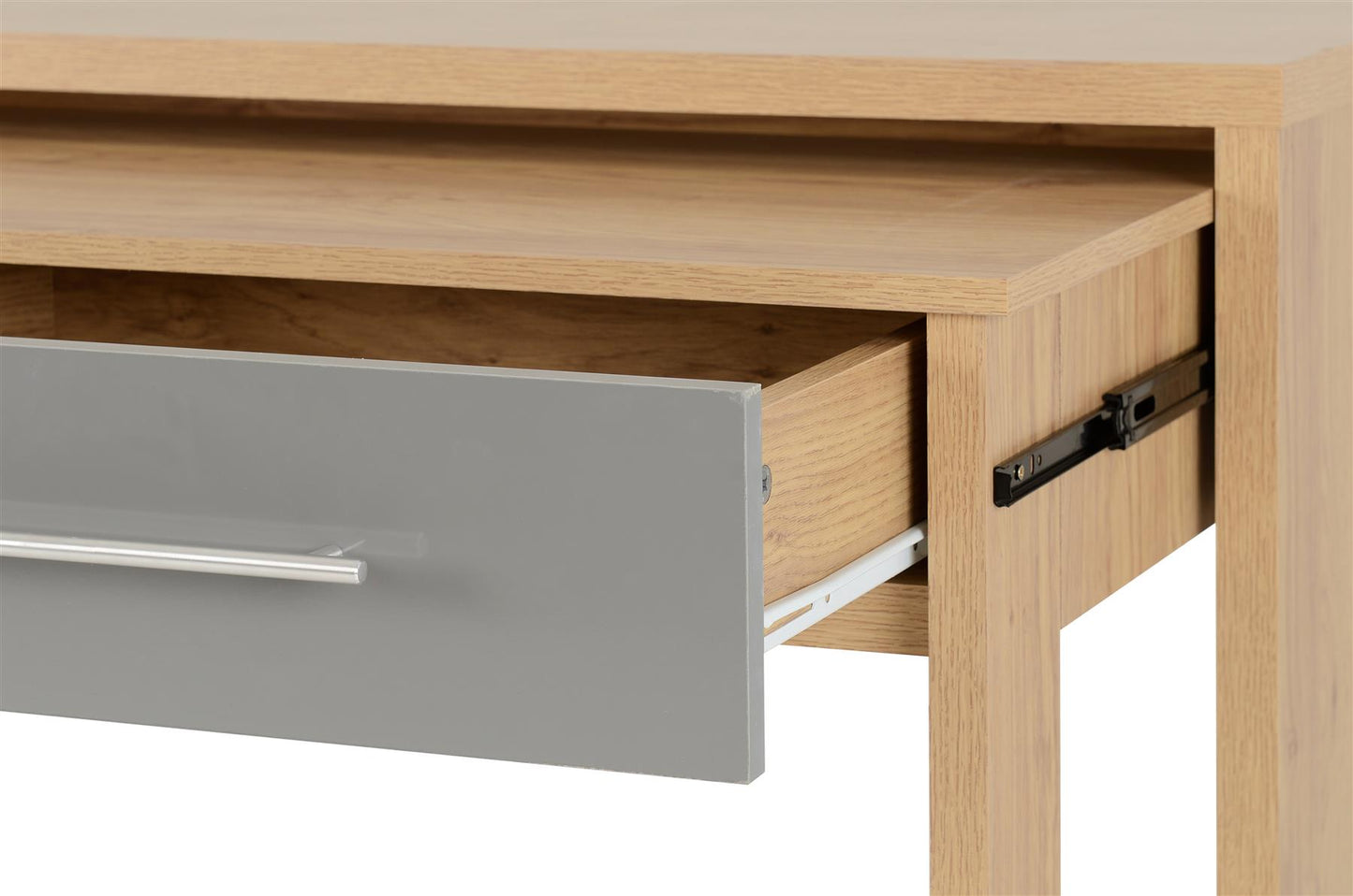 SEVILLE 2 DRAWER SLIDER DESK - GREY/LIGHT OAK