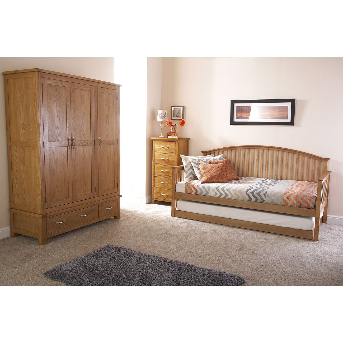 MADRID DAYBED & TRUNDLE BED - OAK