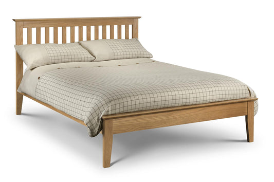 SALERNO WOODEN BED - 5FT KING SIZE - NATURAL OAK