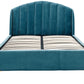 PETTINE VELVET END LIFT OTTOMAN BED - 4FT6 DOUBLE - TEAL