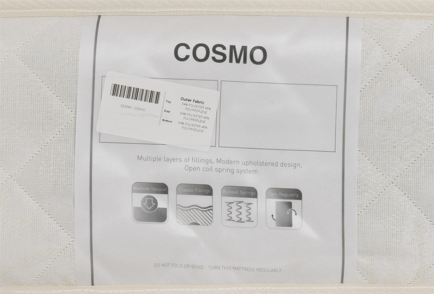 COSMO MATTRESS - 4FT6" DOUBLE - CREAM