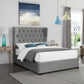 BELGRAVIA FABRIC END LIFT OTTOMAN BED - 6FT SUPER KING SIZE - GREY