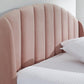 PETTINE VELVET END LIFT OTTOMAN BED - 5FT KING SIZE - BLUSH PINK