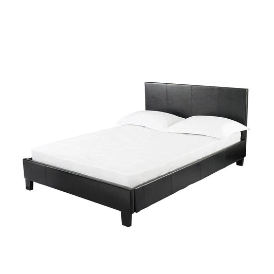 PRADO FAUX LEATHER BED - 5FT KING SIZE - BLACK