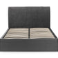 SANDERSON VELVET END LIFT OTTOMAN BED - 6FT SUPER KING SIZE - GREY