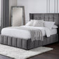 GATSBY VELVET BED - 5FT KING SIZE - LIGHT GREY