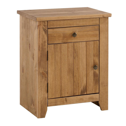 HAVANA 1-DRAWER 1-DOOR BEDSIDE TABLE - PINE