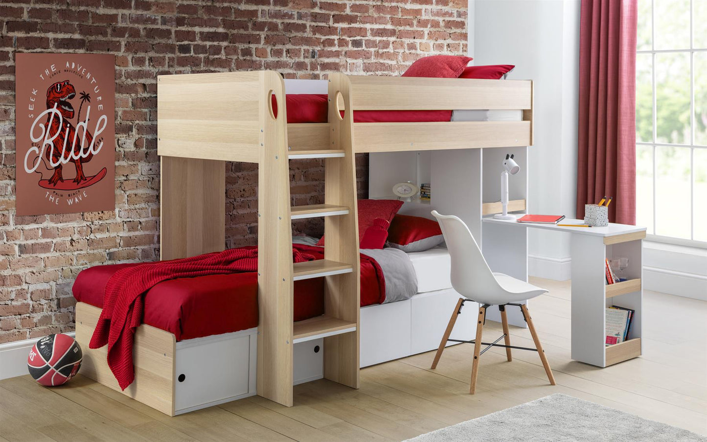 ECLIPSE BUNK BED - OAK/WHITE