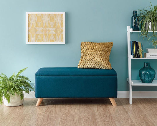 SECRETO OTTOMAN STORAGE BENCH - TEAL