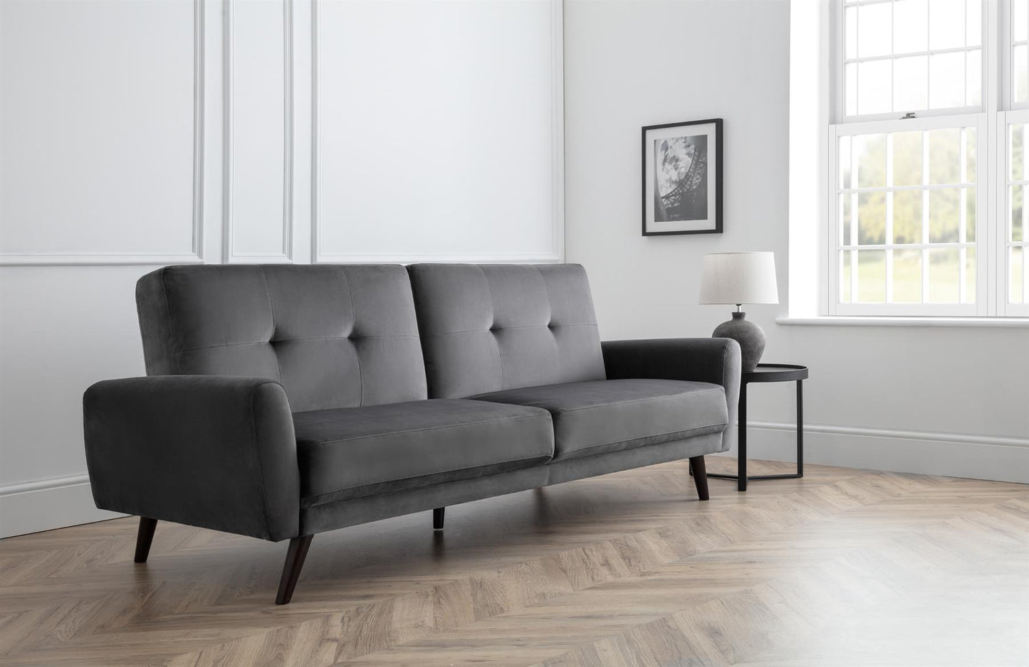 MONZA VELVET SOFA BED - GREY