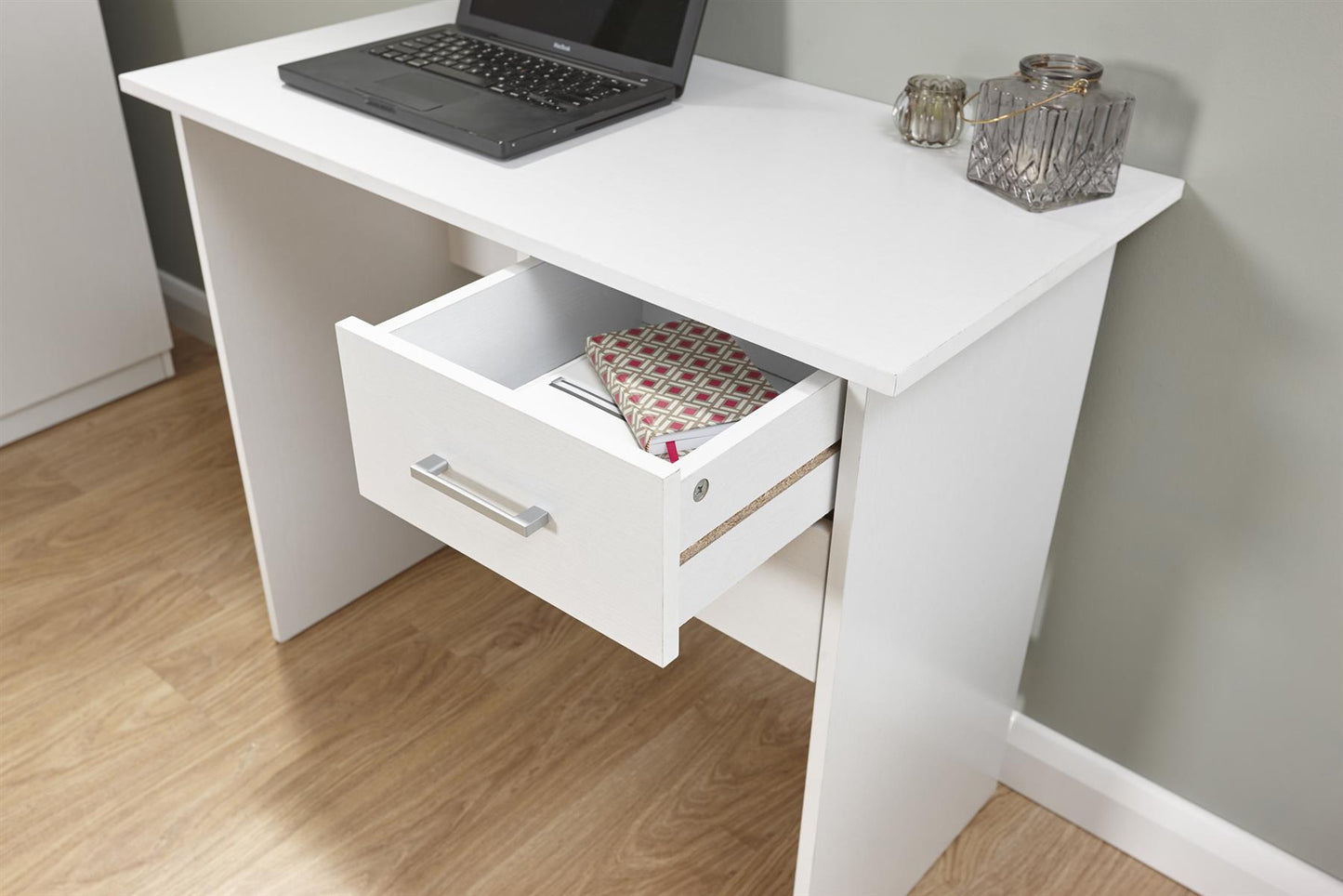 PANAMA 2 DRAWER DESK - WHITE