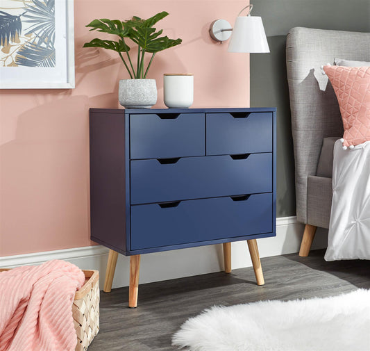 NYBORG 2+2 DRAWER CHEST - NIGHTSHADOW BLUE