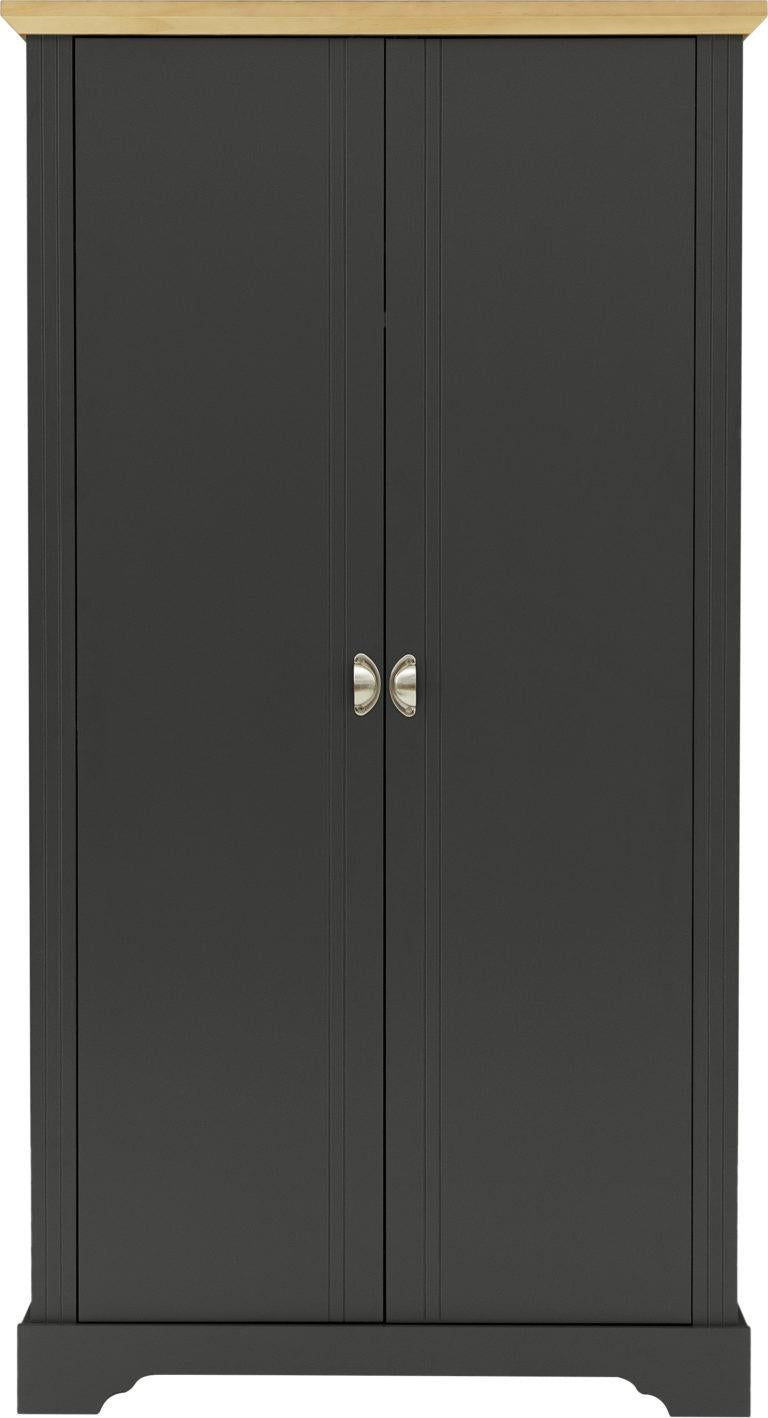 TOLEDO 2 DOOR WARDROBE - GREY/LIGHT OAK