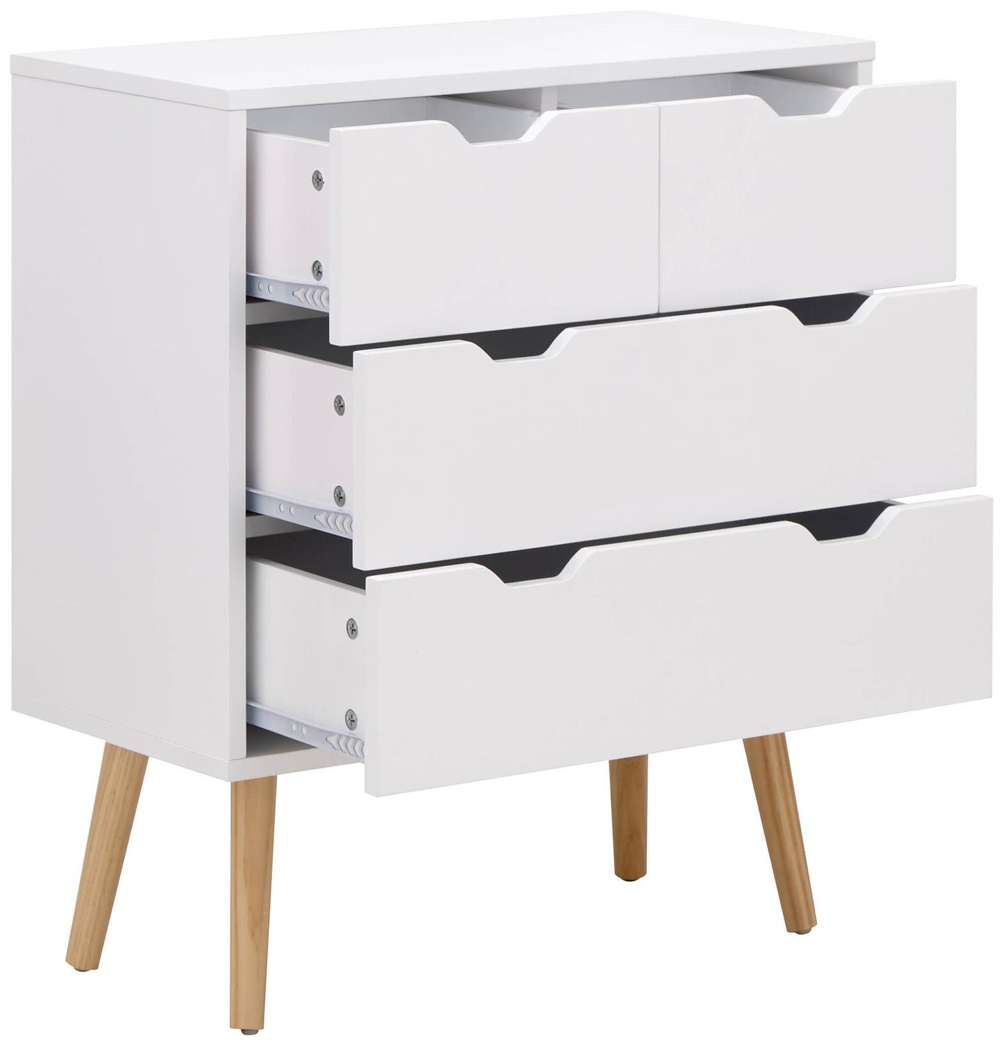 NYBORG 2+2 DRAWER CHEST - WHITE