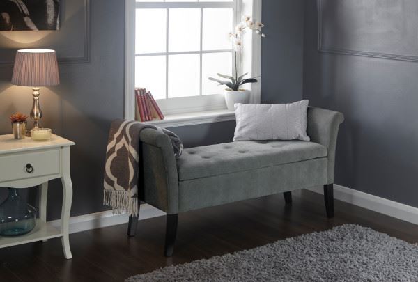 BALMORAL STORAGE WINDOW SEAT - GREY