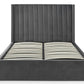 LANGHAM VELVET END LIFT OTTOMAN BED - 6FT SUPER KING SIZE - GREY