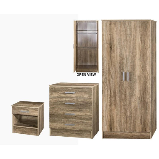 HARRISON 3 PIECE BEDROOM SET - RUSTIC OAK