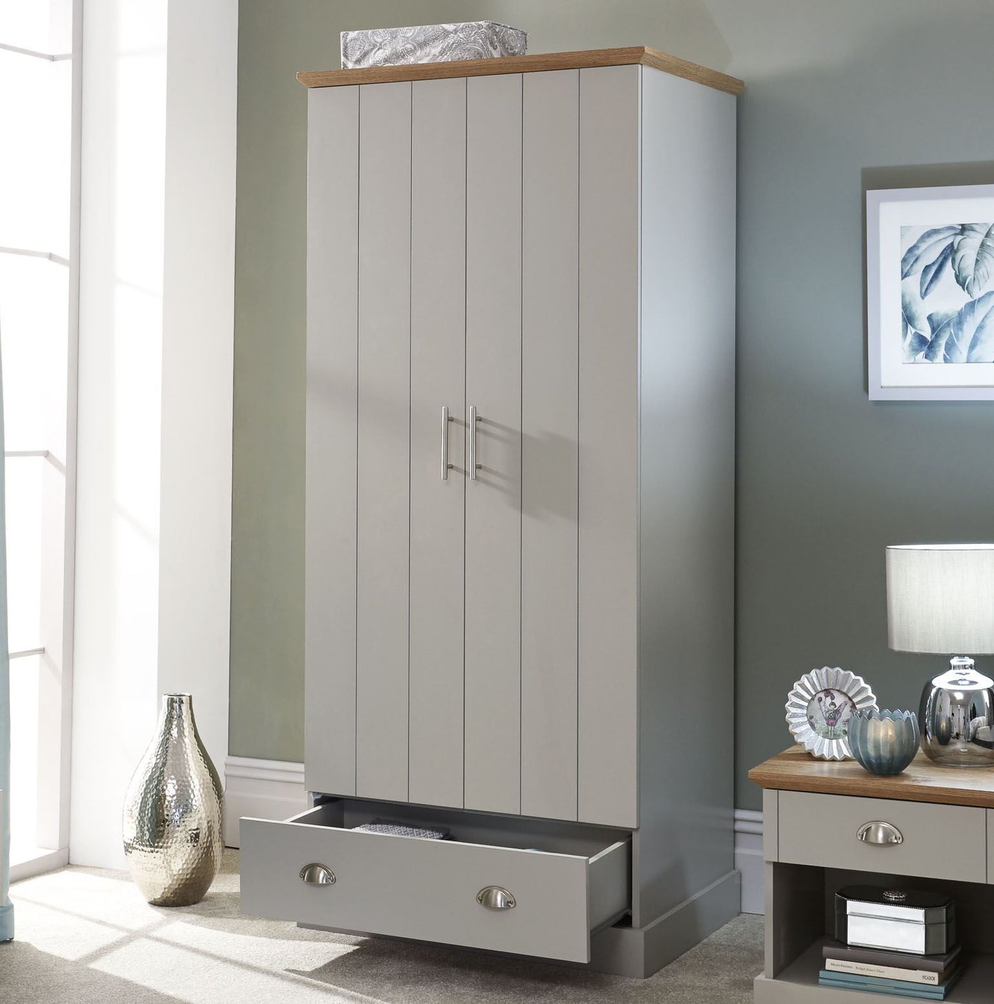 KENDAL 2 DOOR WARDROBE - GREY