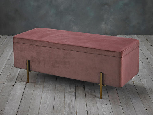 LOLA OTTOMAN STORAGE BENCH - PINK