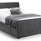 CAPRI VELVET BED - 4FT6" DOUBLE - DARK GREY