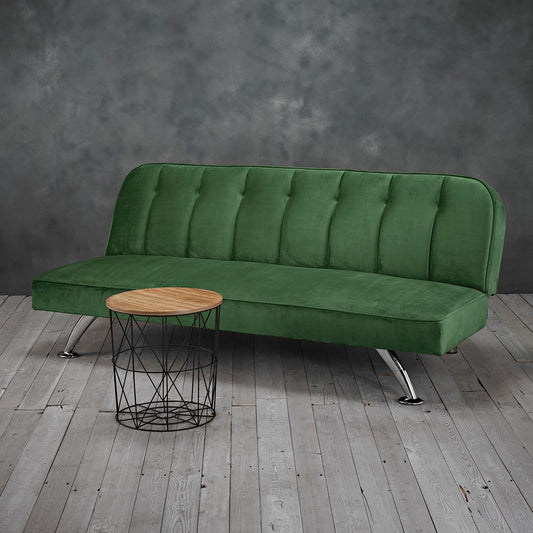 BRIGHTON VELVET SOFA BED - GREEN