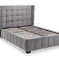 GATSBY VELVET BED - 4FT6" DOUBLE - LIGHT GREY