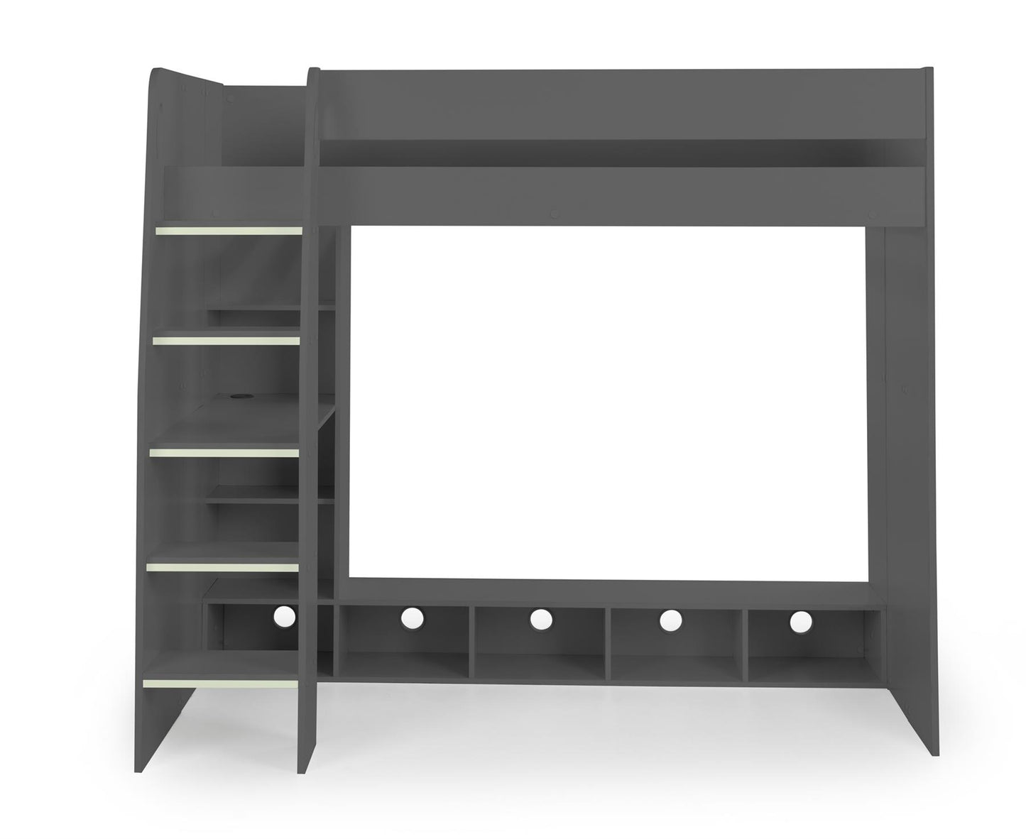 NEBULA GAMING HIGH SLEEPER BUNK BED - ANTHRACITE