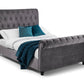 VALENTINO VELVET BED - 6FT SUPER KING SIZE - GREY