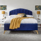 PETTINE VELVET END LIFT OTTOMAN BED - 5FT KING SIZE - ROYAL BLUE