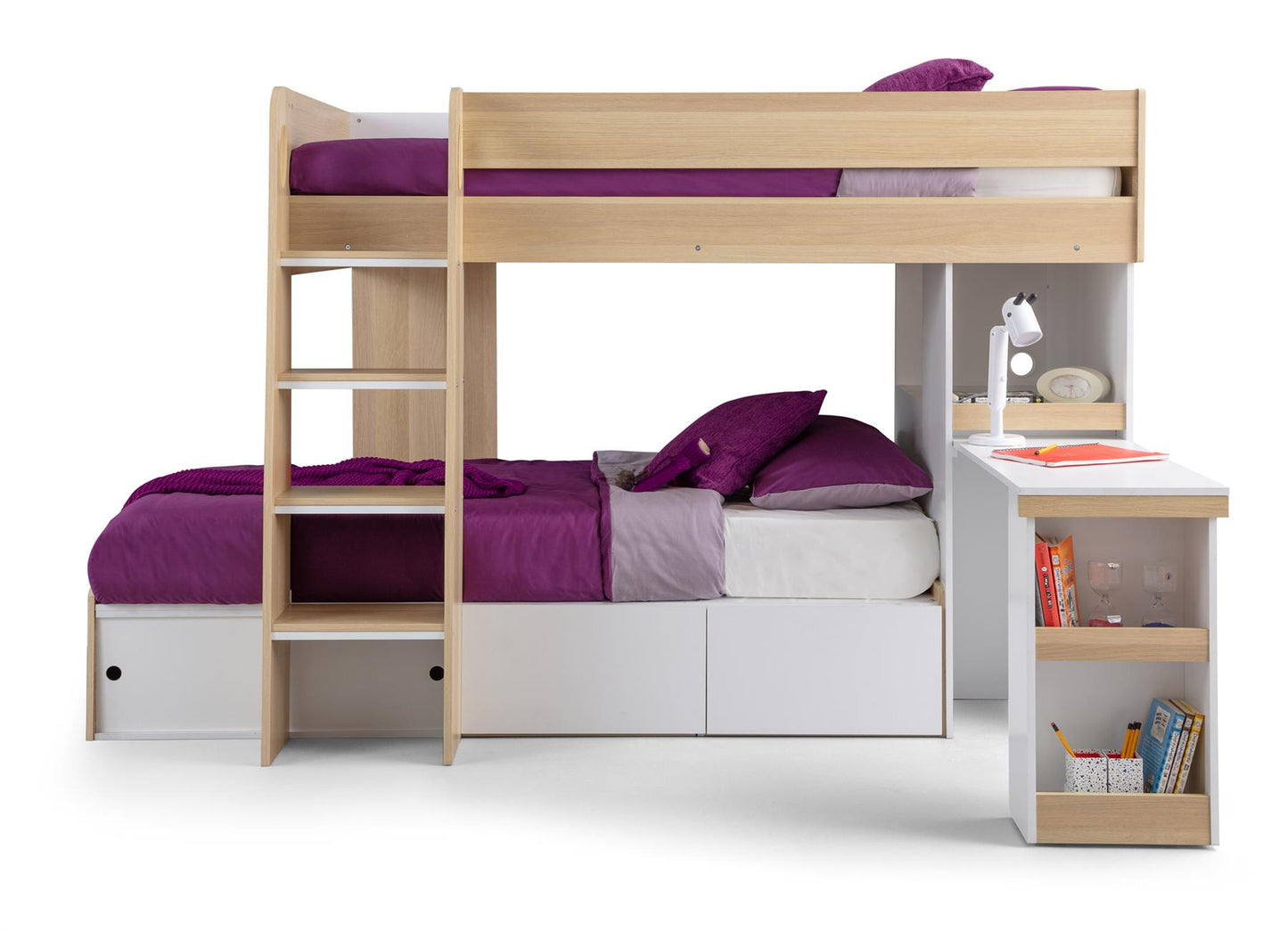 ECLIPSE BUNK BED - OAK/WHITE