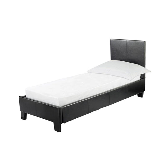 PRADO FAUX LEATHER BED - 3FT SINGLE - BLACK