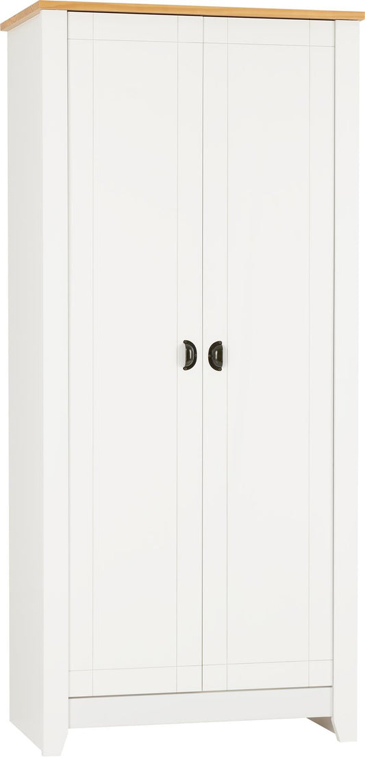 LUDLOW 2 DOOR WARDROBE - WHITE/OAK