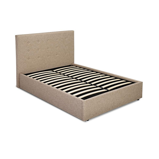 LUCCA FABRIC BED - 4FT6 DOUBLE - BEIGE