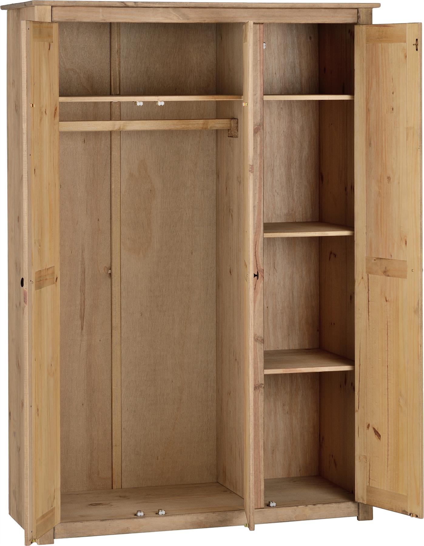 PANAMA 3 DOOR WARDROBE - NATURAL WAX