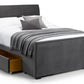 CAPRI VELVET BED - 4FT6" DOUBLE - DARK GREY