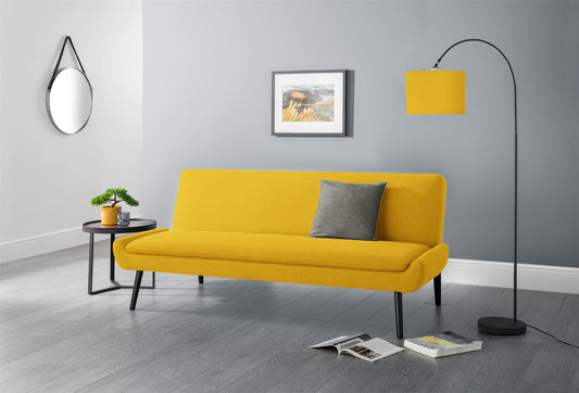 GAUDI LINEN FABRIC SOFA BED - MUSTARD