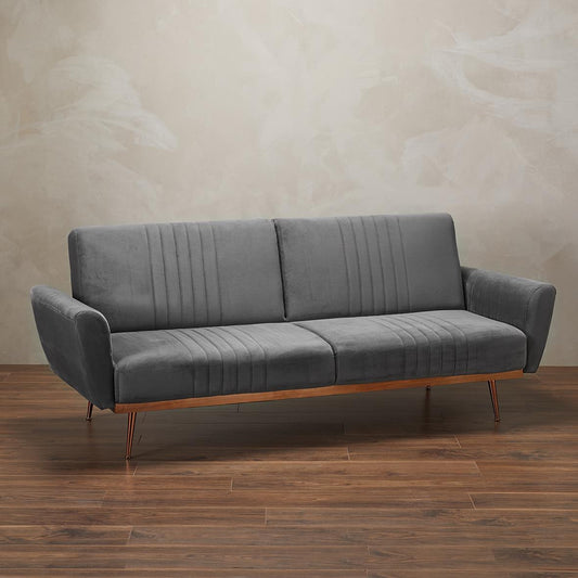 NICO VELVET SOFA BED - GREY