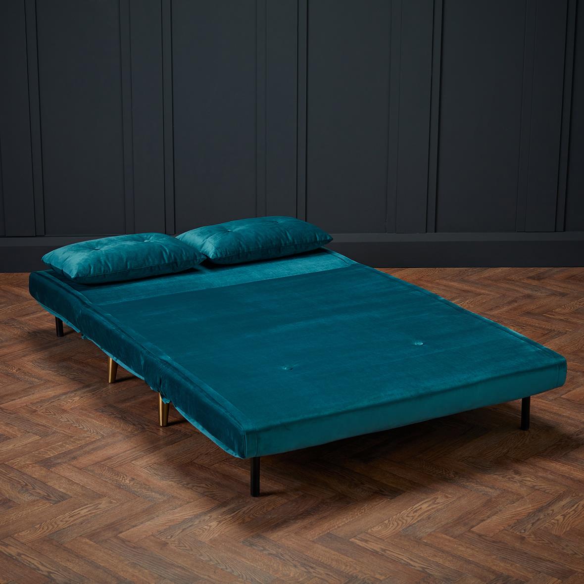 MADISON VELVET SOFA BED - TEAL