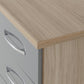 NEVADA 3-DRAWER BEDSIDE TABLE - GREY/LIGHT OAK