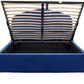 PETTINE VELVET END LIFT OTTOMAN BED - 4FT6 DOUBLE - ROYAL BLUE