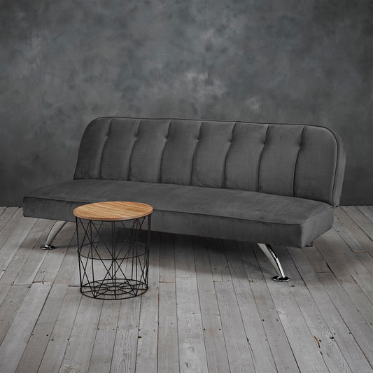 BRIGHTON VELVET SOFA BED - GREY