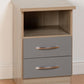 NEVADA 2-DRAWER BEDSIDE TABLE - GREY/LIGHT OAK