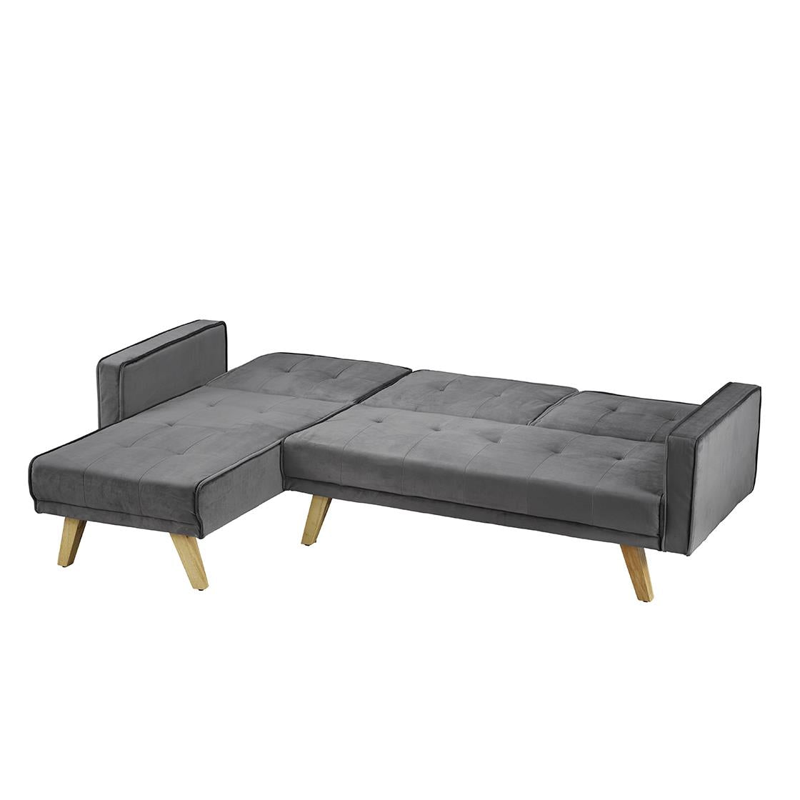 KITSON VELVET SOFA BED - SILVER/GREY